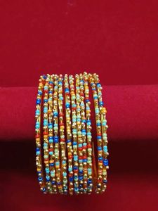 Colorful Beaded Bangles Set