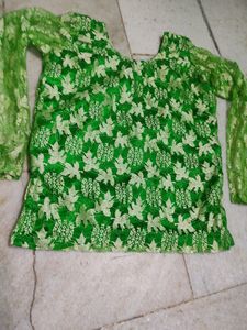 Green Embroidered Outfit