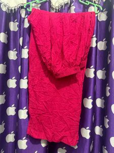 Vibrant Pink Chikankari Kurta Set