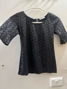 Promod Black Lace Top