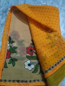 Beautiful New Saari Double Shade With Stitch Blouse