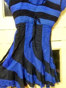 Black And Dark Blue Causal Wear Dress