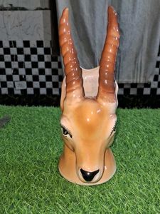 Vintage Antelope Head Ceramic Planter