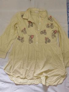 Cute Bicycle Print Shirt