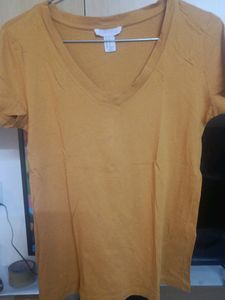 Forever 21 Mustard V-Neck Tee