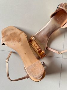 Rose Gold Block Heel Sandals