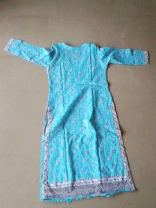 Light Blue Embroidered Kurti