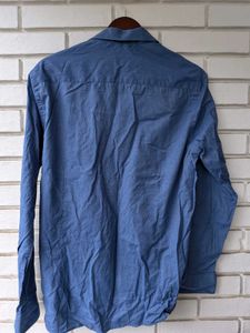 Men's Blue slim Button-Up Shirt 42