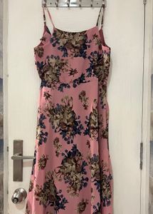 SASSAFARAS New Pink Printed Floral  Dress