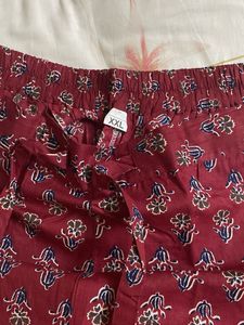 Maroon Printed cotton Palazzos