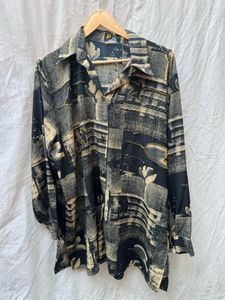 Abstract Print Button-Down Shirt
