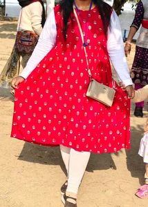 Red Paisley Print Dress