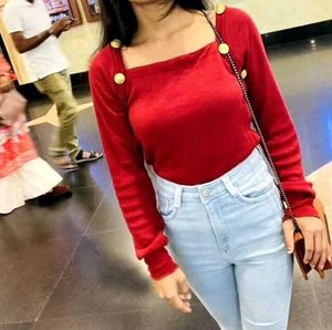 Burgundy Ribbed Knit Top