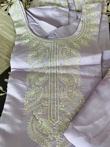 Elegant Lavender Embroidered Kurta Set
