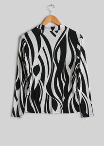 Striking Zebra Print Long Sleeve Top