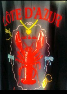 SHEIN "Cote d'Azur" Lobster Graphic T-Shirt