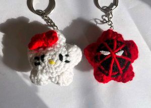 Handmade Hello Kitty & Spiderman Keychains