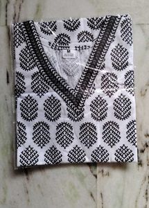 🖤🤍Black and White Printed Kurta