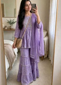 Lavender Sharara Set with Dupatta