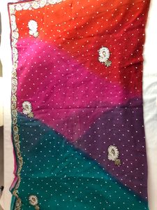Multi Colour Emboridered Saree