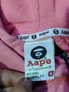 Aape Pink Hoodie Unisex Size M