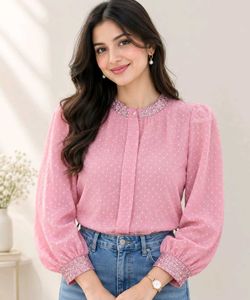 🩷 Rose Gold (Pink) Vintage Style Cuff Sleeves Top