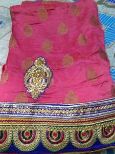 Exquisite Pink Embroidered Saree