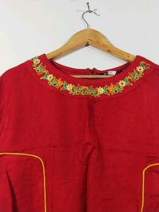 Red Embroidered Top (Women)