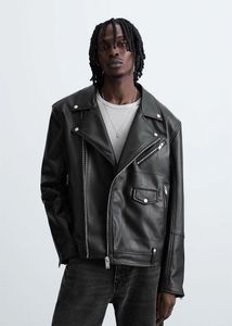 Zara Black Faux Leather Biker Jacket