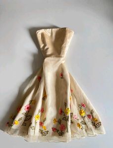 Charming Floral Strapless Dress