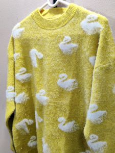 imported women's yellow crewneck sweater