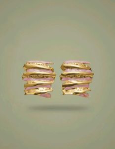 ✨Pink & Gold🪩 anti Tarnish Earrings✨