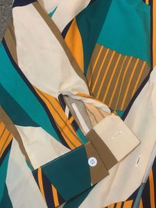 Retro Geometric Print Button-Up Shirt