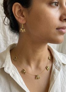 Elephant Pendant Necklace & Earring Set
