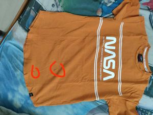 Orange T Shirt Printed NASA