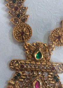 Antique Gold Necklace &amp; Earring Set