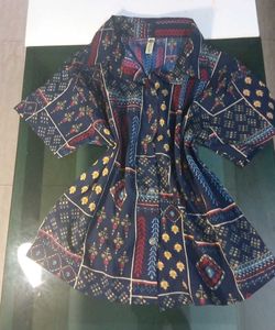Boho Print Collared Shirt