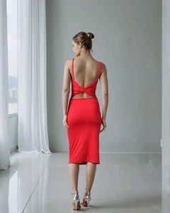 Spaghetti Strap Twisted Back Cut-Out Bodycon Dress