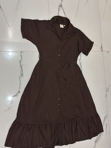 Chic Brown Shirt Dress