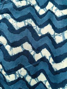 Branded Indigo Chevron Print Cotton Kurta