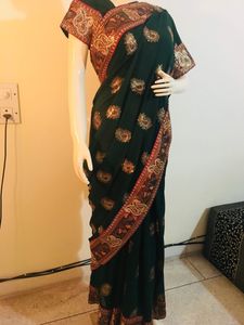 Heavy embroidered saree with Stitched blouse