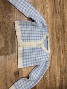 Cute Plaid Cropped Cardigan
