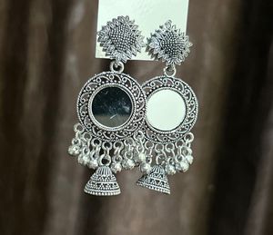Antique Oxidized Jhumka Earrings Set