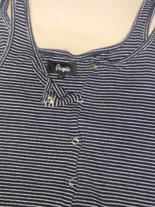 Striped Button-Up Tank Top