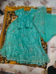Sparkling Teal Lehenga Choli Set