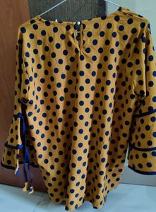 Yellow Polka Dot Bell Sleeve Top