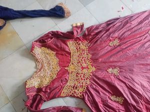 Elegant Maroon Embroidered Anarkali Gown