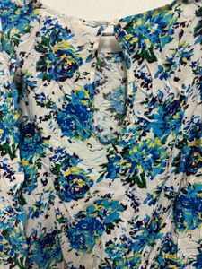 Floral Blue And White Play suit