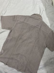 Men's Short Sleeve Crochet Shirt