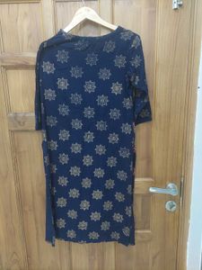 Navy Blue Printed Kurta